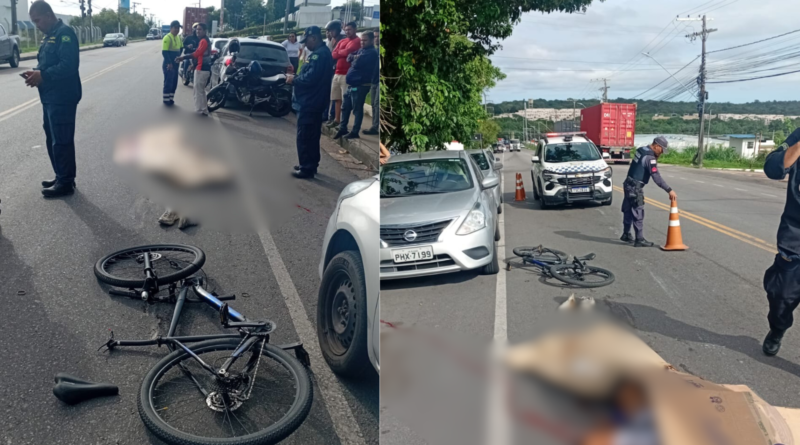 VEJA: Marinheiro morre atropelado enquanto seguia de bicicleta no Distrito Industrial, em Manaus