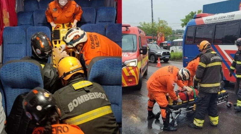 Colisão de micro-ônibus deixa feridos na zona norte de Manaus; VÍDEO