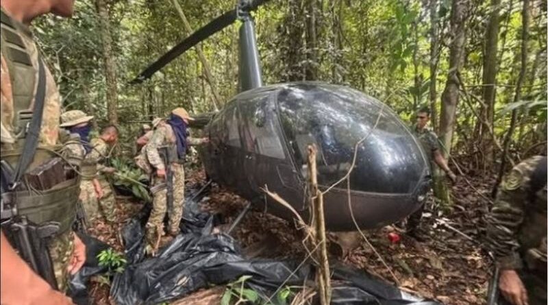 PF destrói laboratórios de cocaína e apreende helicóptero usado por nacrotraficantes no AM
