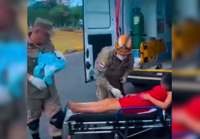 Correria contra o tempo: mãe dá à luz em carro de aplicativo e recebe atendimento dos bombeiros ainda no local