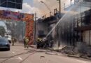 Incêndio de grandes proporções atinge antigo prédio do banco Basa no Centro de Manaus